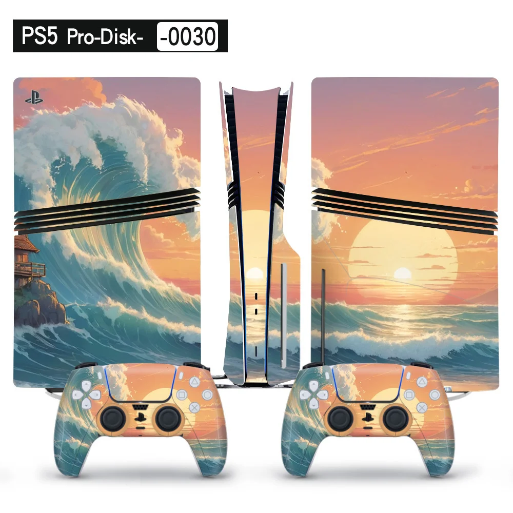 Full Body Scratch-Resistant Vinyl Skin Decal Wrap for PS5 Pro Console & Controllers - SKU Option 3