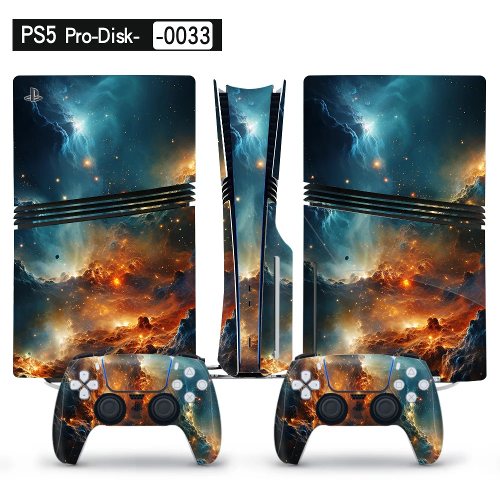Full Body Scratch-Resistant Vinyl Skin Decal Wrap for PS5 Pro Console & Controllers - SKU Option 6