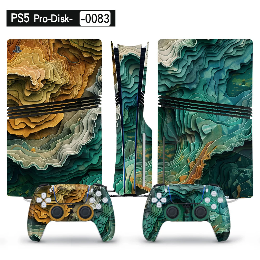 Full Body Scratch-Resistant Vinyl Skin Decal Wrap for PS5 Pro Console & Controllers - SKU Option 7