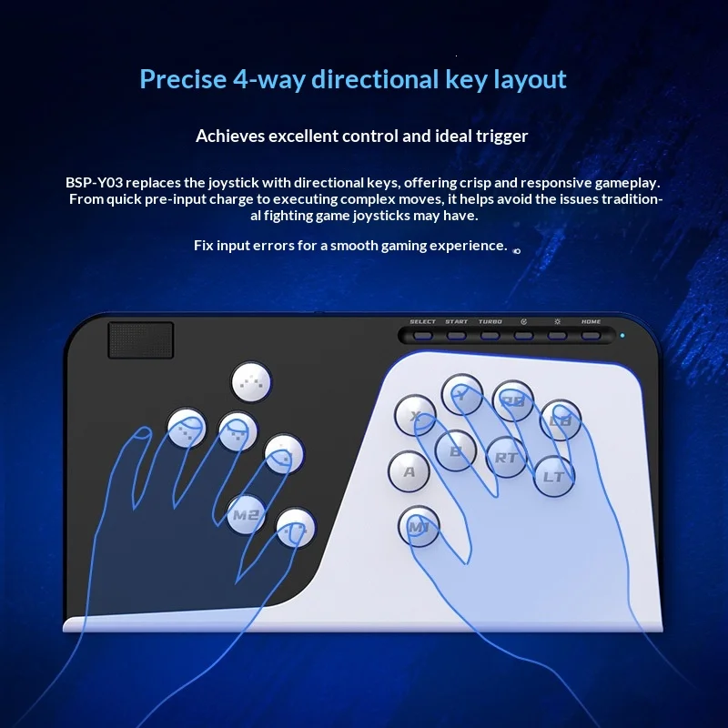 Leverless All-Button Fight Stick Multi-Platform Wireless Hitbox for Switch Xbox PC PS5 - Gallery Image 2