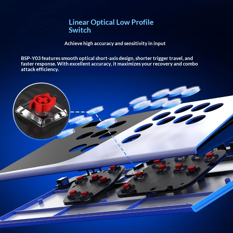 Leverless All-Button Fight Stick Multi-Platform Wireless Hitbox for Switch Xbox PC PS5 - Gallery Image 6