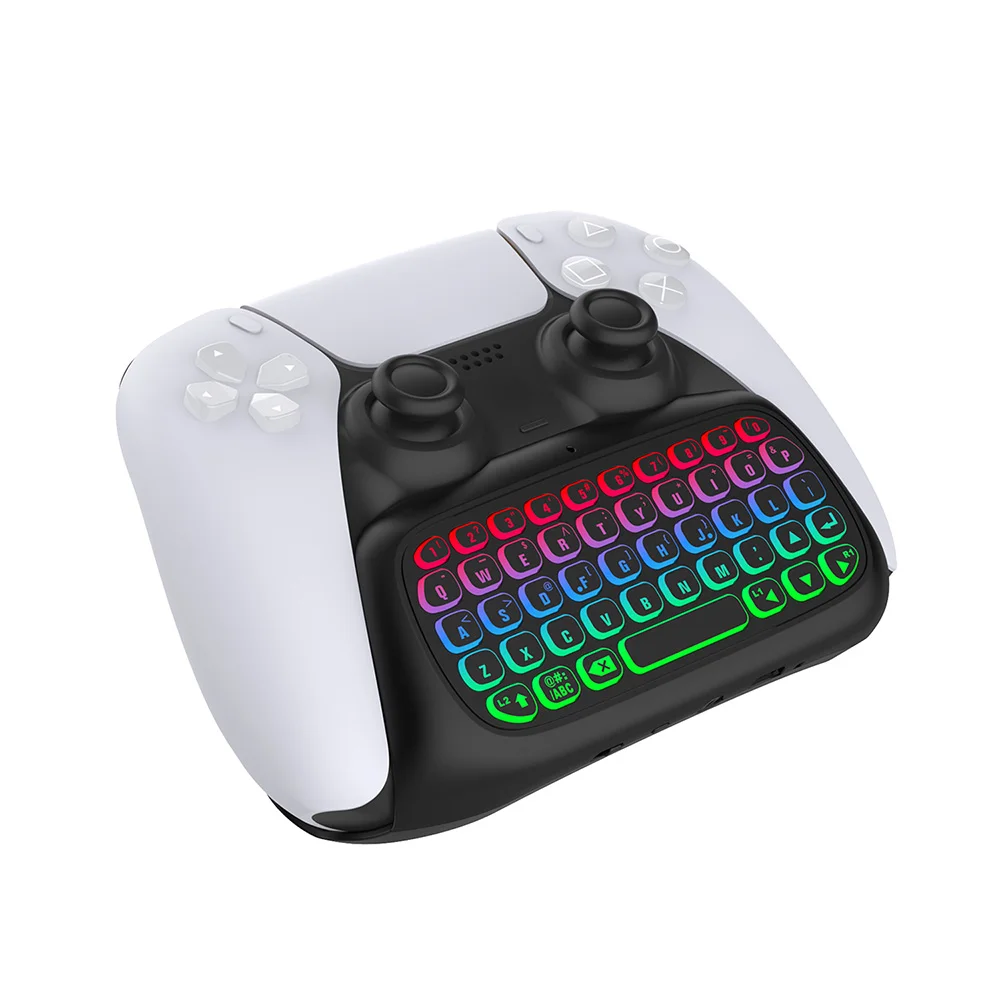 BT Wireless Mini Keypad Chatpad 3.5mm Audio Jack Backlight Gaming Keyboard for Playstation PS5