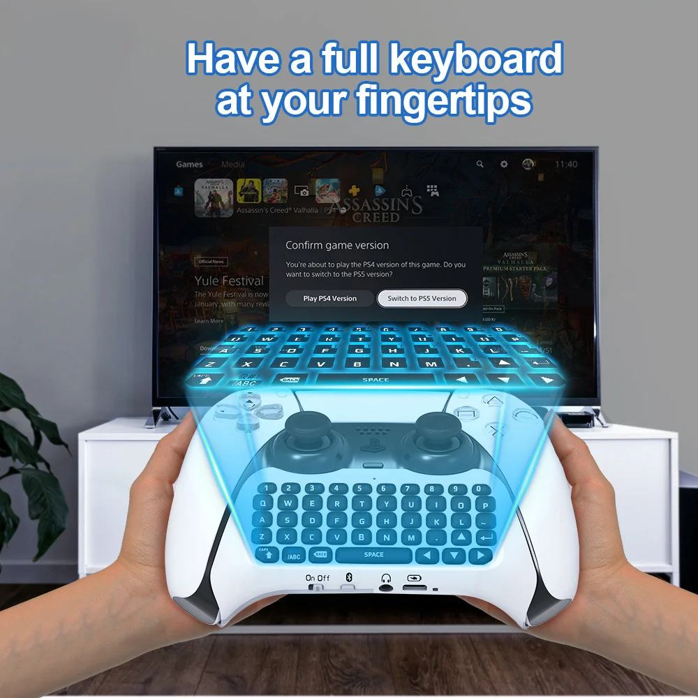 3.5mm Wireless Keyboard BT 3.0 Controller Chat Pad for PS5 Gamepad Mount Mini Keypad Portable - Gallery Image 3