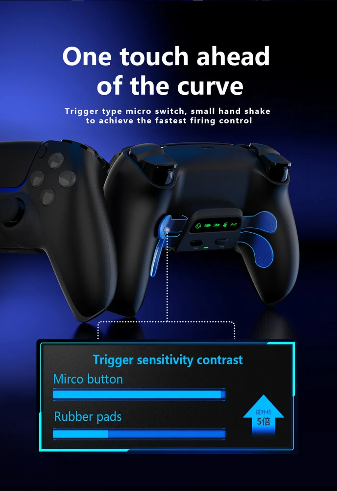 Programmable Remap Macro PS5 Controller Rear Back Metal 4 Paddles for PS5 Wireless Controller - Gallery Image 3