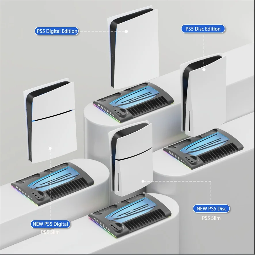 Vertical Stand with Controller Charging Dock for PS5 / PS5 Slim - Gallery Image 4