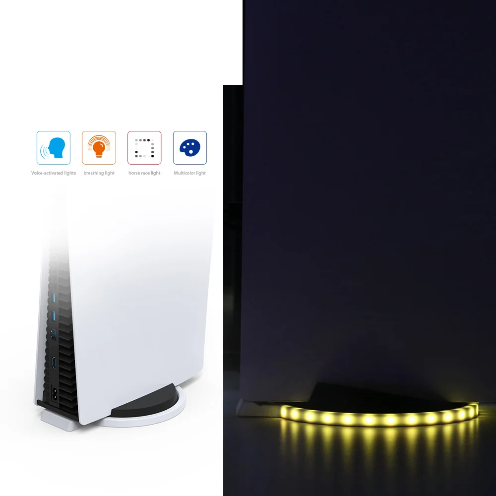 Game Console Lighting Stand With RGB LED Light for PS5 Video Game Accessaries Support Voice - Gallery Image 3