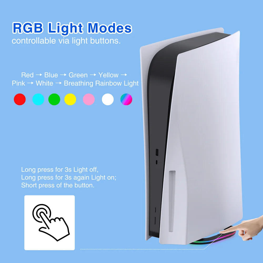 RGB LED Vertical Stand Base for PS5 / PS5 Pro & Slim Console - Gallery Image 3