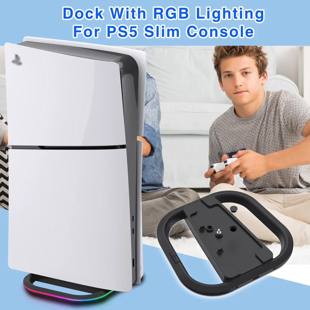 RGB LED Vertical Stand Base for PS5 / PS5 Pro & Slim Console - Gallery Image 4