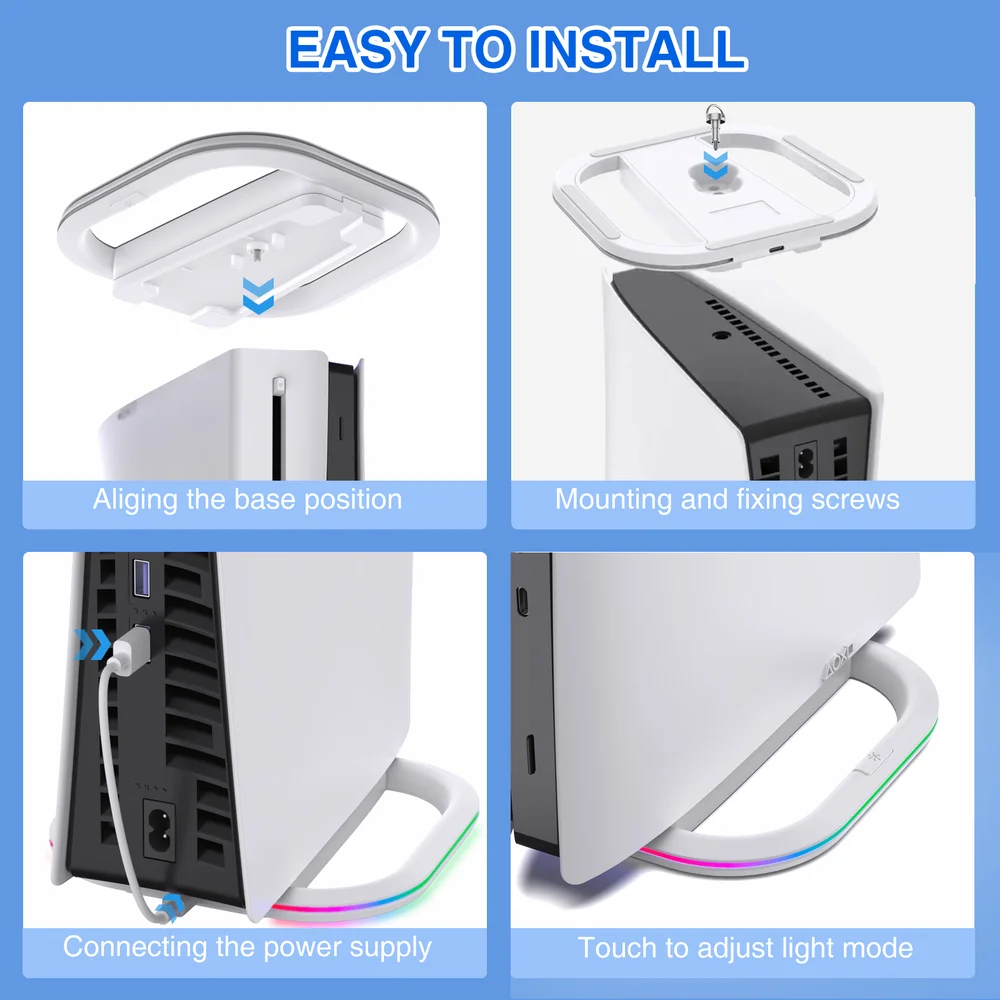 RGB LED Vertical Stand Base for PS5 / PS5 Pro & Slim Console - Gallery Image 6