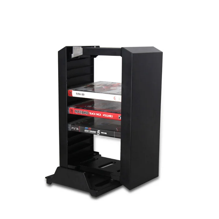 Games Disk Tower Vertical Stand Dual Charger ElecGear White Blu-ray DVD Disc Storage Organizer - Gallery Image 4