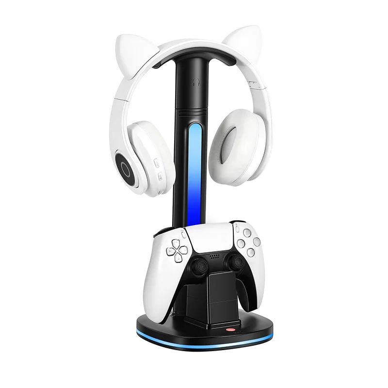 Controller Charging Station With RGB Headphone Stand Holder Controller Charger Holder With 2