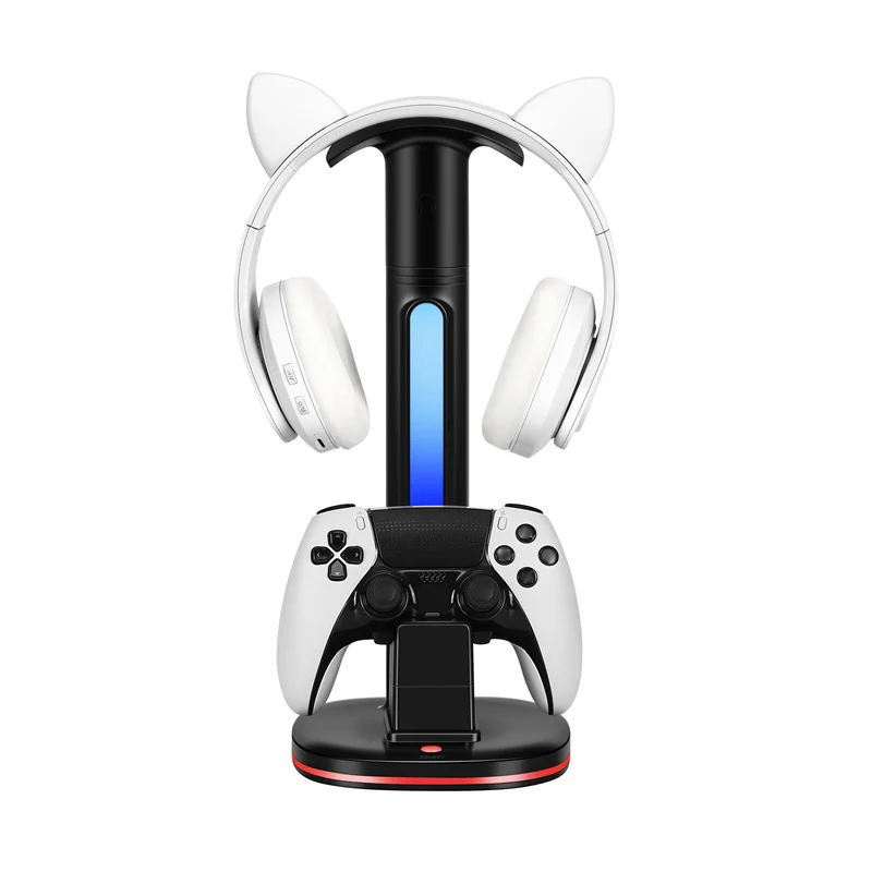 Controller Charging Station With RGB Headphone Stand Holder Controller Charger Holder With 2 - Gallery Image 2