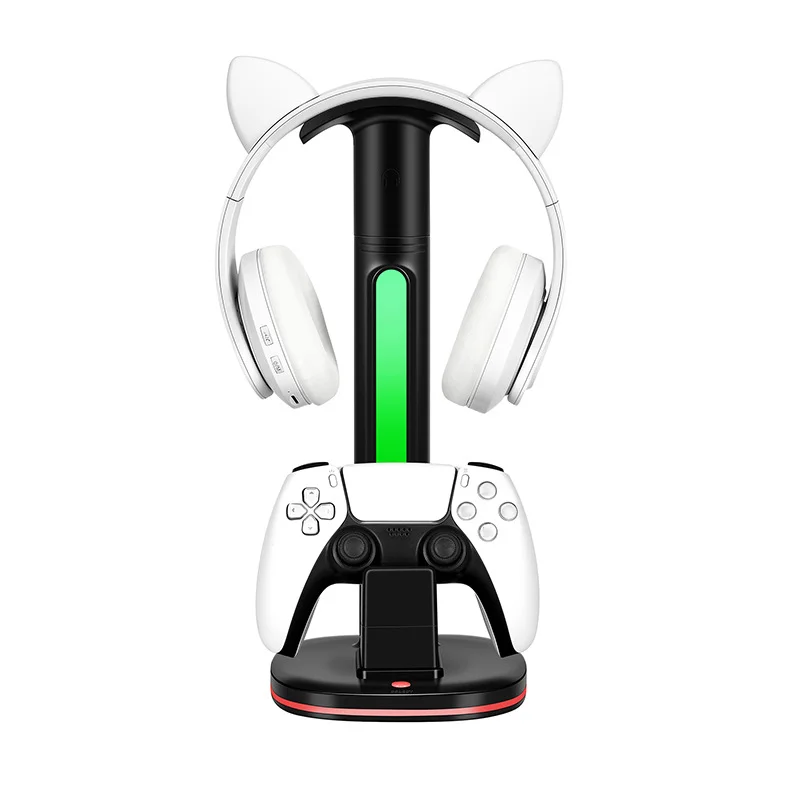 Controller Charging Station With RGB Headphone Stand Holder Controller Charger Holder With 2 - Gallery Image 5