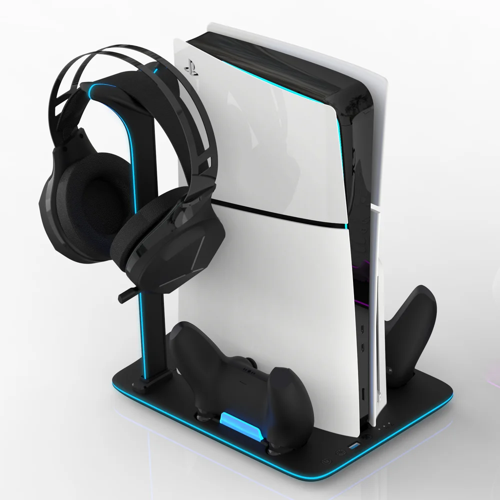 PS5 Slim Multi-Function Cooling Fan & Dual Controller Charging Dock