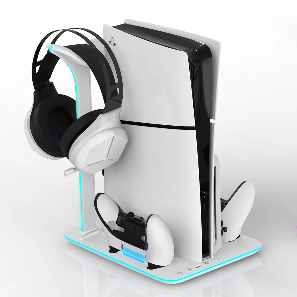 PS5 Slim 3 Level Cooling Fan Dual Controller Charging Station for Dualsense Edge Controller