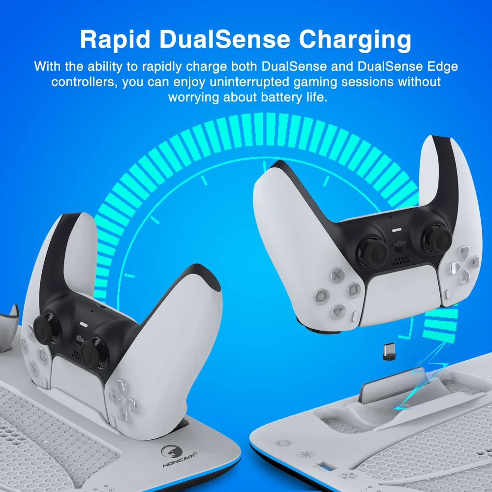 Charging Dock RGB Light Muti-functional Station 3 Levels Adjustable Fan Slim Cooling Stand - Gallery Image 4