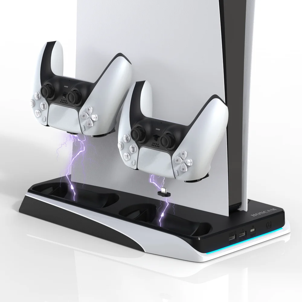 Multifunctional Vertical Controller Charger Cooling Fan Stand for PS5 Playstation 5 Console