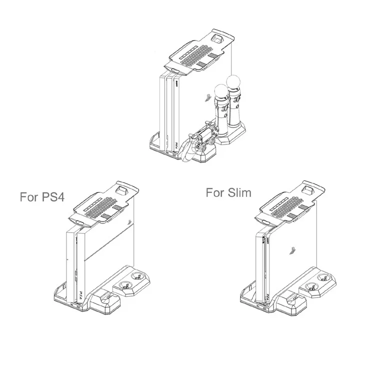 Cooling Fan Charging Dock Vertical Stand for PlayStation 4 PS4/Pro/Slim / PS Move / PS VR Game - Gallery Image 5