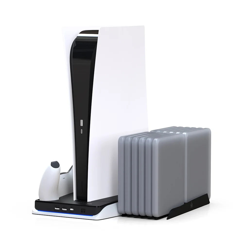 Vertical Stand With Cooling Fans for Playstation 5 Disc & Digital Editions