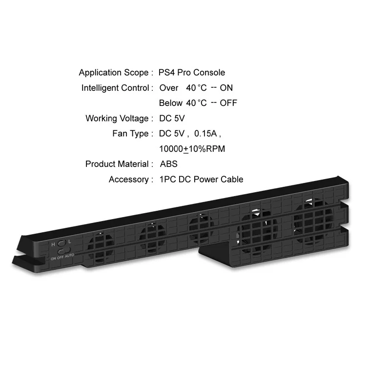 USB External Temperature Cooling Fan for PlayStation 4 PS4 Pro Game Console Game Accessories - Gallery Image 4