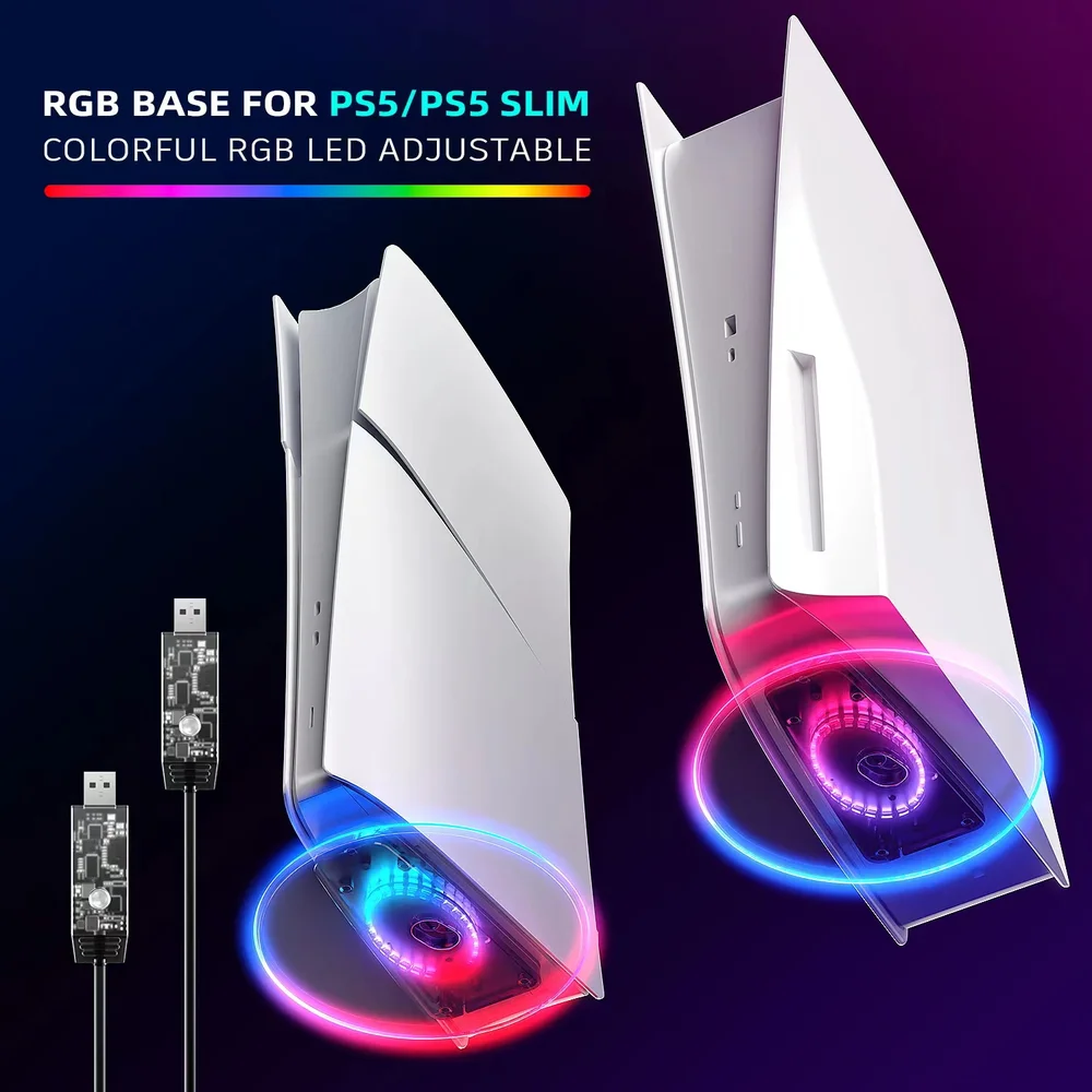 RGB Vertical Stand Slim Station Base With Screw USB Cable for Digital Disc Edition Base Stand - Gallery Image 2