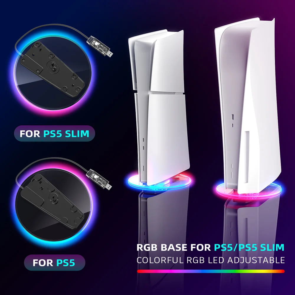 RGB Vertical Stand Slim Station Base With Screw USB Cable for Digital Disc Edition Base Stand - Gallery Image 3