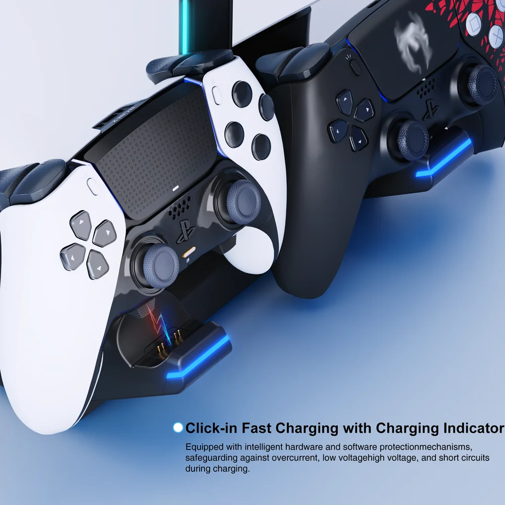 Stand Horizontal Cooling Chatging Station RGB Light Headset Remote Holder for Playstation 5 - Gallery Image 3