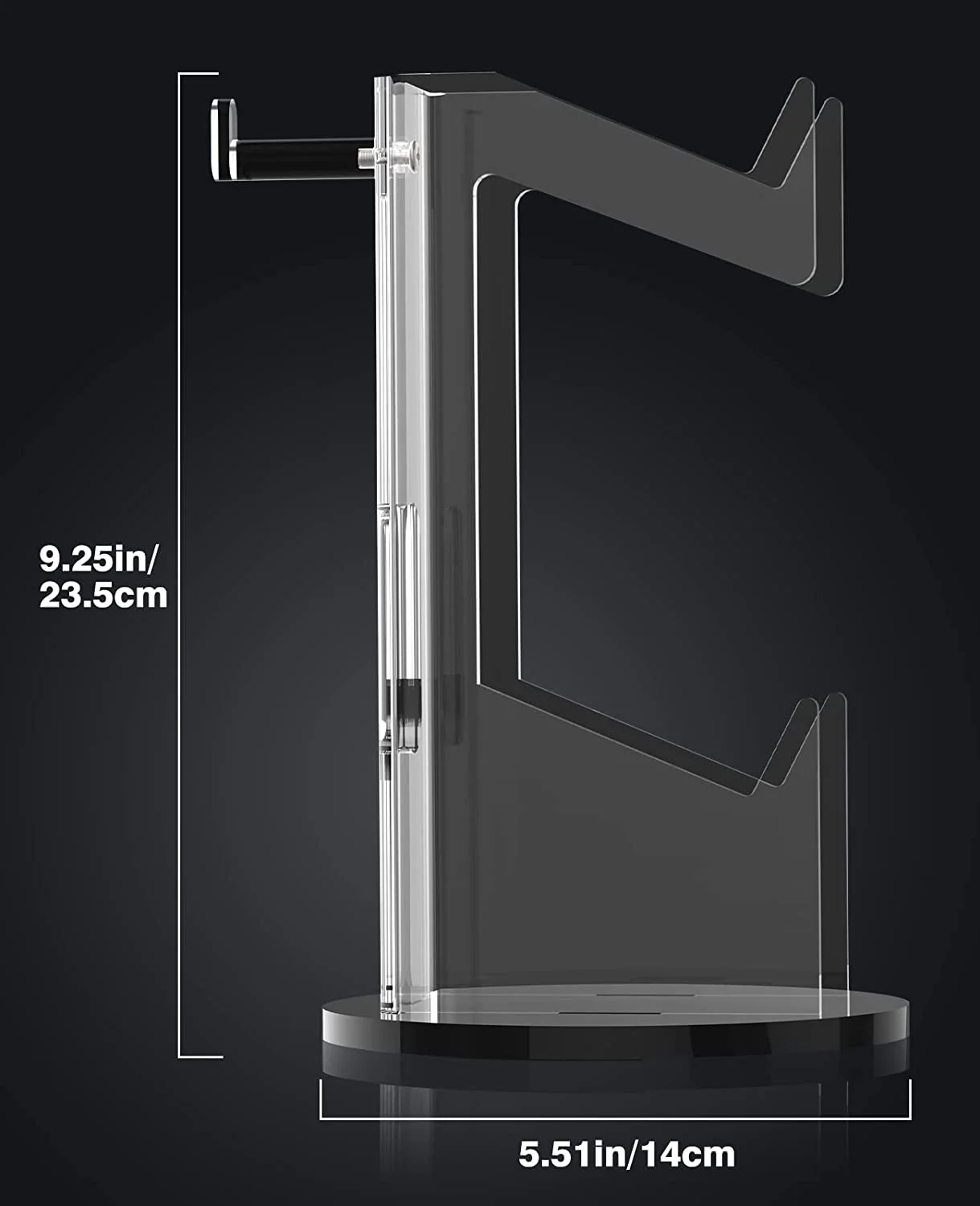 Universal Desktop Acrylic Dual Controller & Headphone Hanger Stand - Gallery Image 5