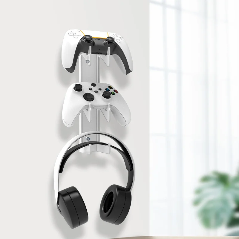 Heavy-Duty Wall Mount Acrylic Controller and Headset Hanger Bracket - Gallery Image 2