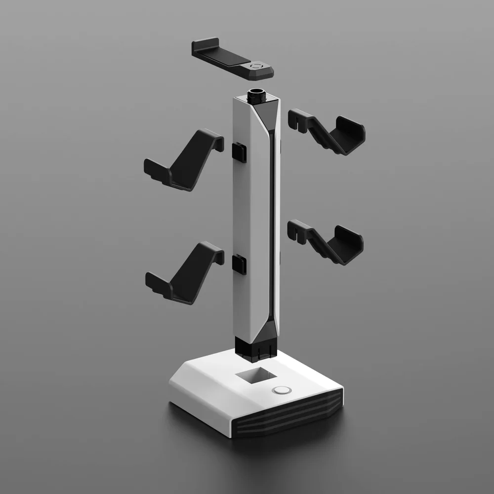 4-Tier Desktop Game Controller & Headphone Display Storage Stand - SKU Option 1