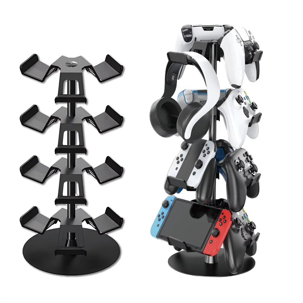 4-Tier Desktop Game Controller & Headphone Display Storage Stand