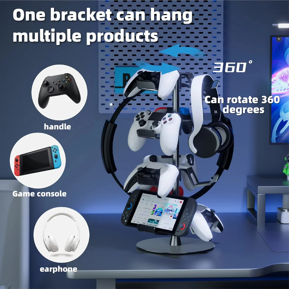 4-Tier Desktop Game Controller & Headphone Display Storage Stand - Gallery Image 6