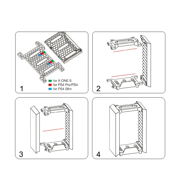 Multifunction Disc Storage Stand Kit for PS4/Slim/PRO/Xbox One Slim Console/VR Glasses and - Gallery Image 4