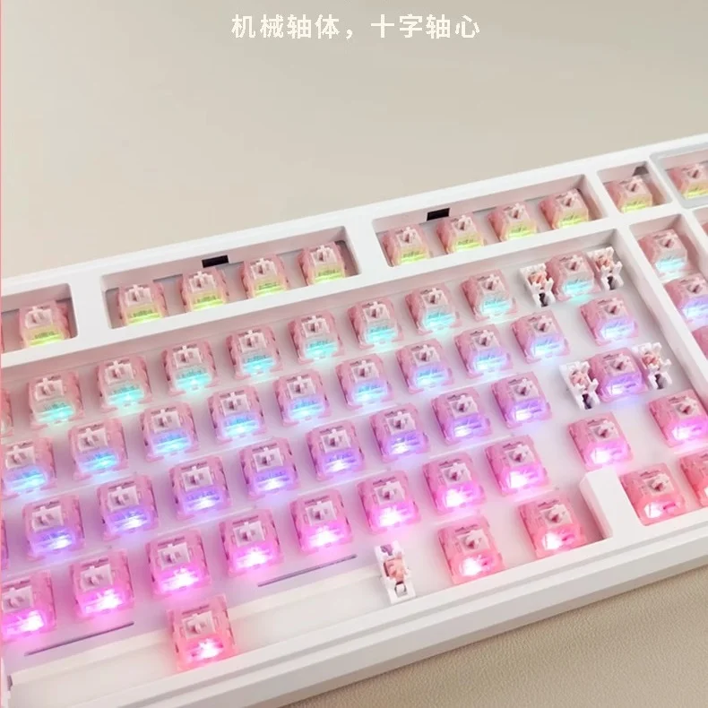KTT Sakura Switch Linear Mechanical Keyboard Switch 42g Light Force Prelubed 5 Pin Pink Custom Keyboard Switch for Gaming Typing - Gallery Image 3