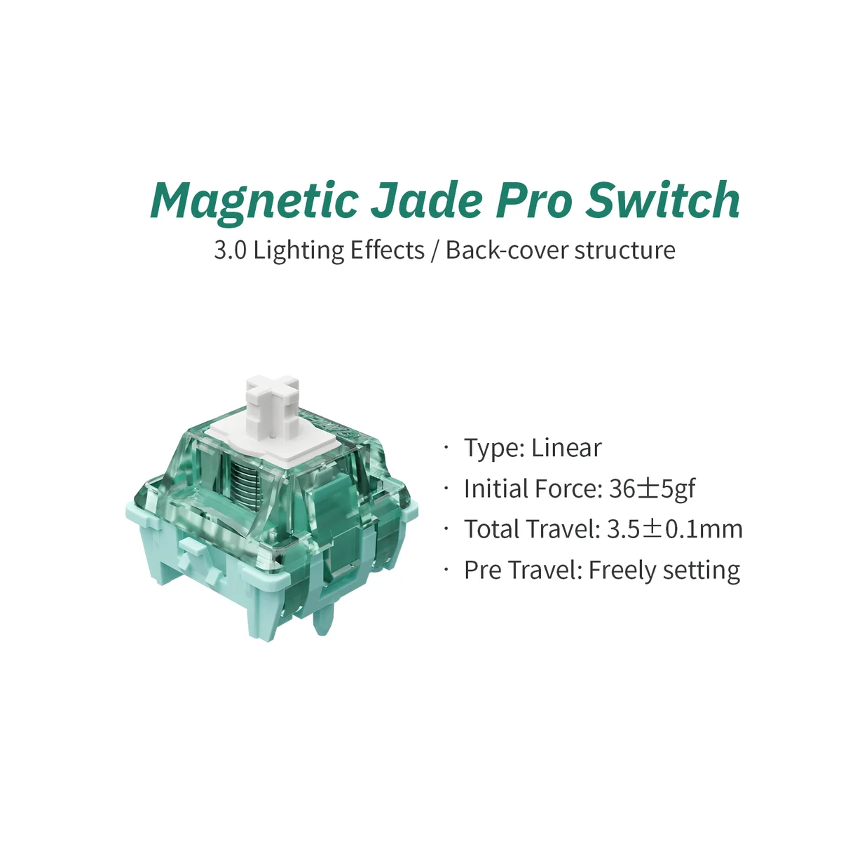 GATERON Jade Pro Magnetic HE Switch Mahjong Thocky Sound RGB Custom Gaming Hall Sensor Keyboard Switch - Gallery Image 5