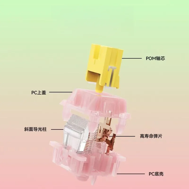 2026 New Silent Linear Keyboard Switch Pre-lubed 5 Pin OUTEMU Peach V3 Pro with Upgraded RGB Light Diffuser - Gallery Image 3