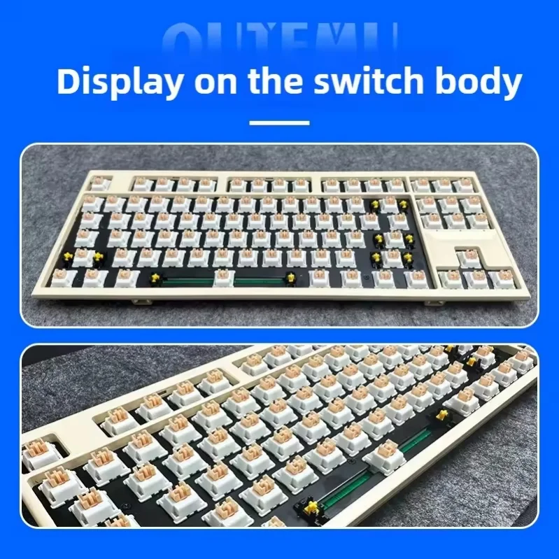 Wholesale Outemu Cream Yellow Pro Silent Tactile Switch 5Pin Pre-Lubed MX Mechanical Keyboard Switch for Custom RGB Keyboard - Gallery Image 4
