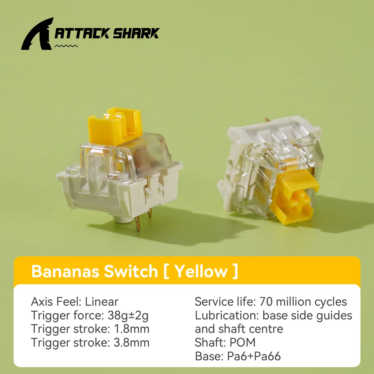 Wholesale Attack Shark Hot-Swappable DIY Custom Mechanical Keyboard Switches Linear & Tactile Mahjong Sound Switch - SKU Option 6