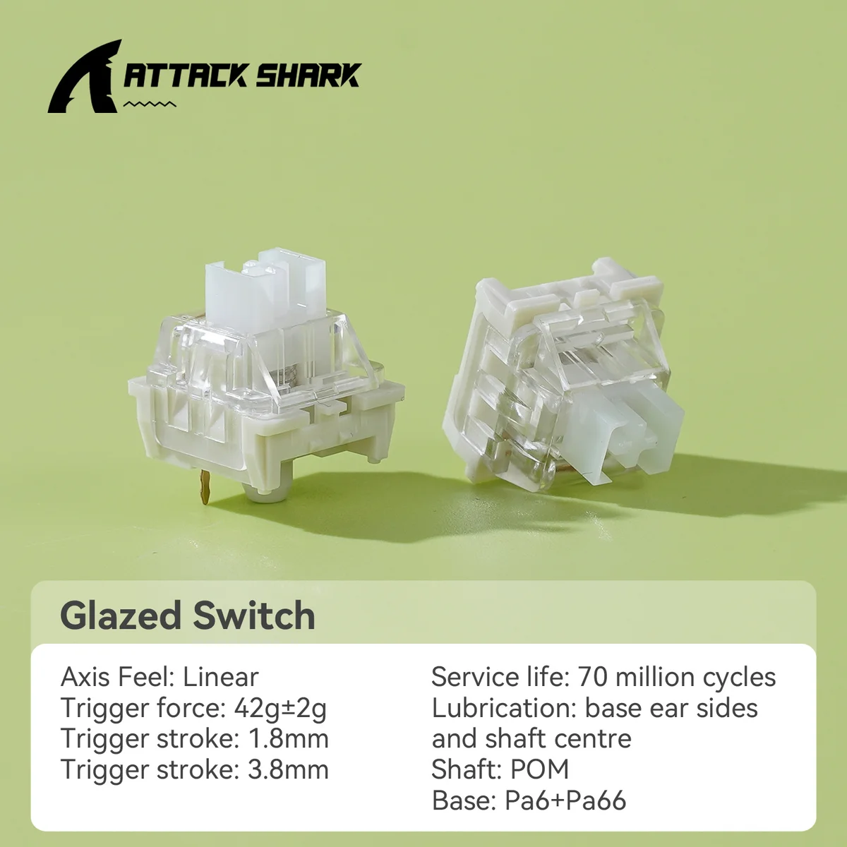 Wholesale Attack Shark Hot-Swappable DIY Custom Mechanical Keyboard Switches Linear & Tactile Mahjong Sound Switch - Gallery Image 6
