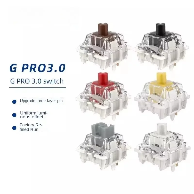Wholesale Gateron G Pro 3.0 Red Yellow White Silver 3 Pin 5 Pin KS-9 Linear Switch Mechanical Keyboard Hot Swappable DIY Switch - SKU Option 6