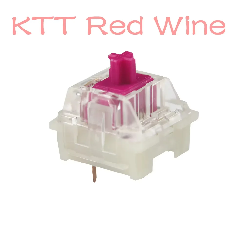Wholesale KTT Burgundy Wine Red Linear Switch Custom Hot-Swappable Mechanical Keyboard Switches with Mahjong Sound