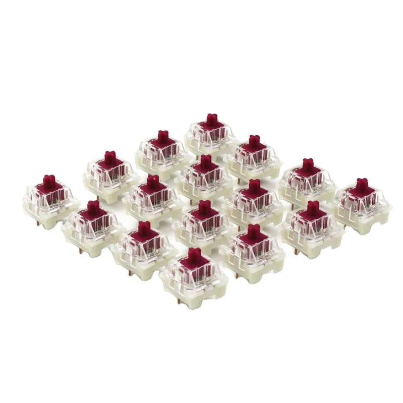 Wholesale KTT Burgundy Wine Red Linear Switch Custom Hot-Swappable Mechanical Keyboard Switches with Mahjong Sound - Gallery Image 2