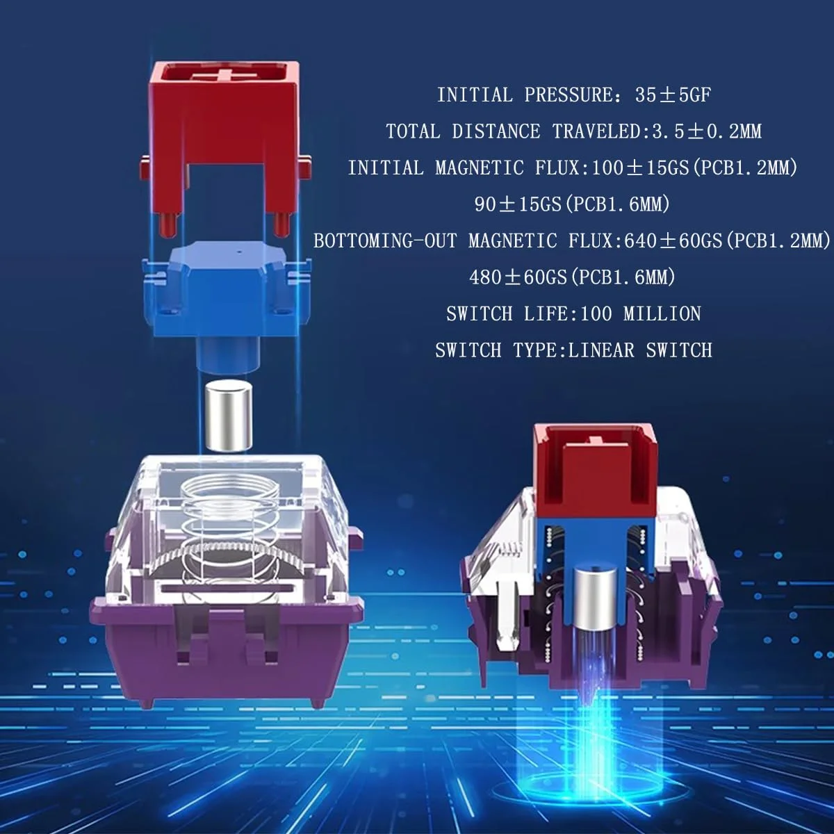 Wholesale TTC KOM Magneto Linear HE Switch Factory Pre-lubed for Mechanical Keyboards - Gallery Image 2